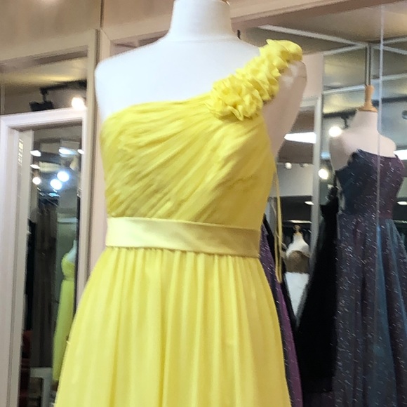 ✔️ Yellow bridesmaid dress, off the shoulder - Picture 2 of 7